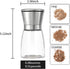 Herda 304 Brushed Stainless Steel Salt and Pepper Grinder - Adjustable Ceramic Shaker, Tall Glass Mill (2Pcs)
