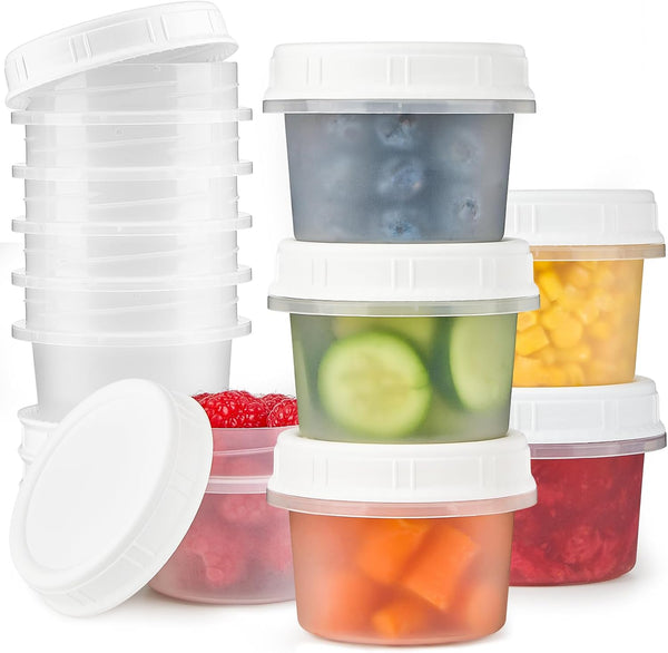 TUZAZO 4 Oz Small Freezer Containers with Lids 12-Count BPA Free Small