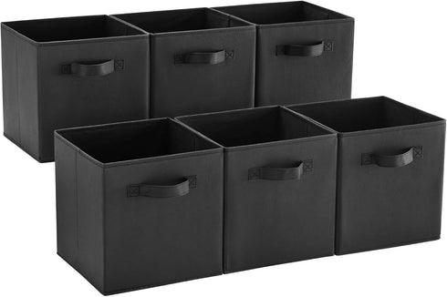MAX Houser Fabric Cloth Storage Bins,Foldable Storage Cubes Organizer Baskets with Dual