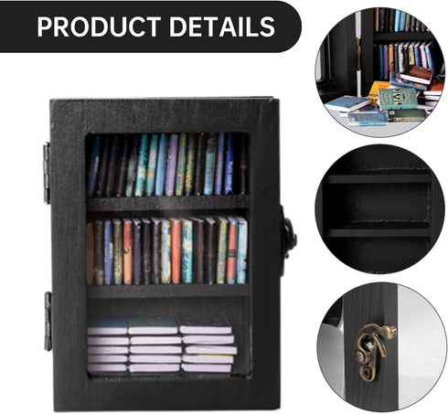 Hcyhcx 60 Anxiety Bookshelf -Shake Anxiety Off Your Decorative Boxes,Miniature Library Equipped with Mini Books Storage