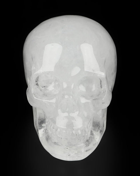 Skullis 2.0" Quartz Rock Crystal Carved Skull - Hand Carved Gemstone Fine Art Sculpture