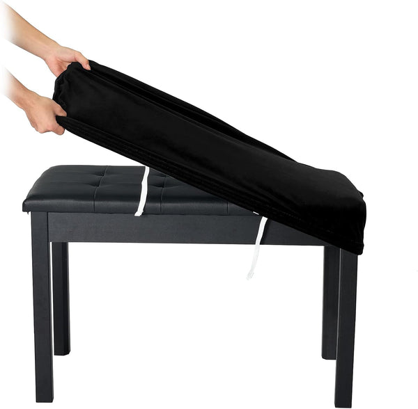 SINOSSO Soft Velvet2-Person Piano Bench Cover, (27.5"- 36.5") Lx (12"- 16") W