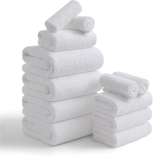 Hailea Luxury Bath Towels Set - 12 Piece (4 Large Bath Towels,4