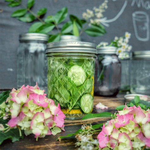 Mason Jars, 8 oz 24 Pack Half Pint Canning Jars with Airtight Lids, Ideal for Fermenting, Pickling, DIY Decor