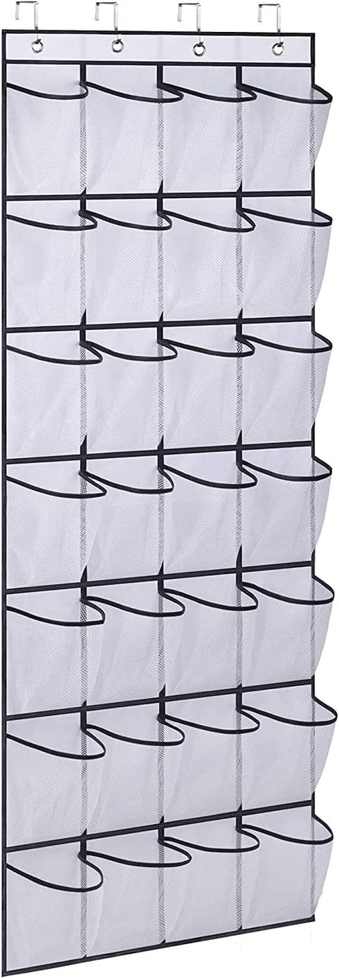 Fancial 28 Closet, 4 Large Pockets Over The Door Shoe Organizer, Hanging Shoe Organizer for Premium Clear Shoe Rack