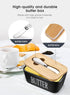 Butter Dish with Lid for Countertop, Large Ceramic Butter Keeper Container with Knife and Silicone Sealing