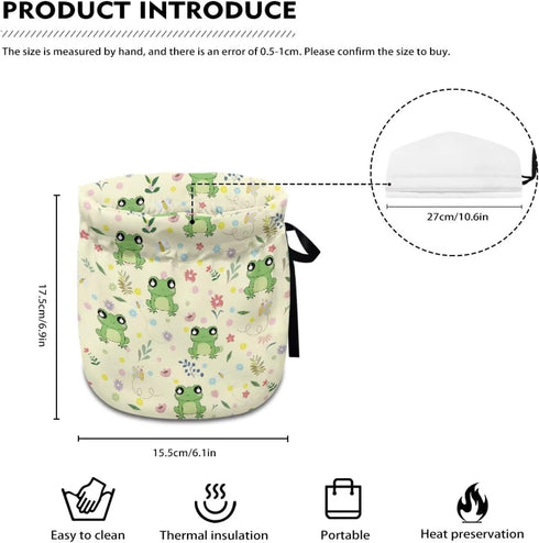 Cartoon Frog Tea Pot Cozies with Adjustable Drawstring, Dustproof Kettle Cover for Breakfast Pots, Machine Washable