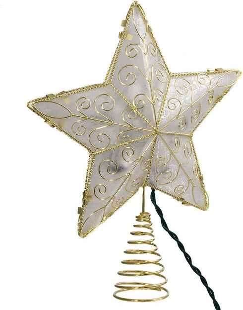 Kurt Adler UL1881 Gold Reflector Star Treetop, 10 Light, 8.5-Inch