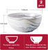 Yundu 9'' Deep and Large Mixing Bowls,84 oz Porcelain Serving Bowls for Pasta Fruit Soup Salad, Set of 2-Grey Marbled by Yundu