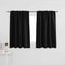 PONY DANCE Black Short Length Curtains for Kitchen, 2 Pieces, Solid Half Window Tiers, 29 x 24 inches