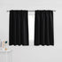 PONY DANCE Black Short Length Curtains for Kitchen, 2 Pieces, Solid Half Window Tiers, 29 x 24 inches