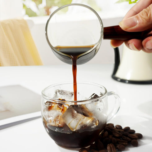 1 Pack Espresso Shot Glass 75ML Triple Pitcher Barista with Wood Handle by BCnmviku
