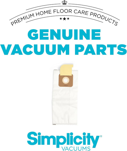 Simplicity Vacuums SAH-6 Certified Hepa Vacuum Bags, Fits S20EZM, 6-Pack Set