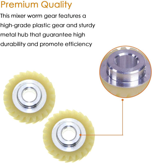 Worm Gear Replacement W10112253 for Whirlpool Kitchenaid Mixer, Replaces 4162897 AP4295669