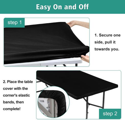 2 Packs 24x24 inch LUSHVIDA Vinyl Card Tablecloth with Flannel Backing - Waterproof Plastic Cover for Picnic Nightstand