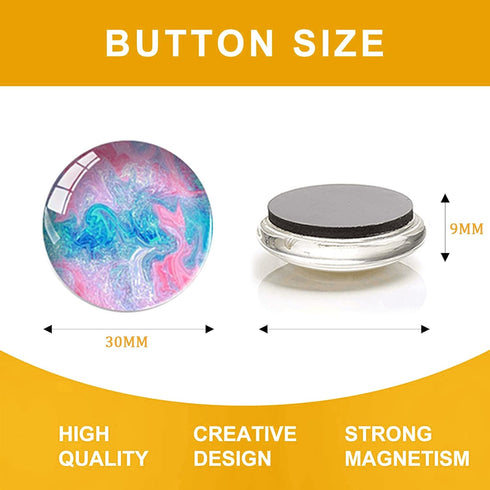 Glass Strong Magnetic Fridge Magnets, Round Cute Colorful Kitchen Magnets for Office Whiteboard, Cabinet, Dishwasher,