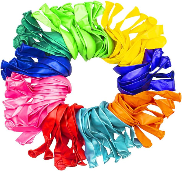 Multicolor Balloons 12 Inch, 100 Pcs Strong Latex for Party, Birthday, Christmas, Wedding, Decoration