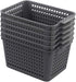 Sandmovie Gray Plastic Storage Baskets, Set of 6 Packs