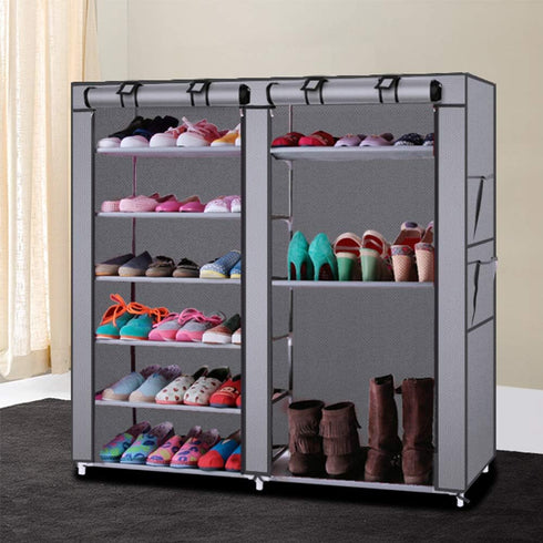 Mytunes 6-Tier Closet, 40 Shoe Rack, Shoes Storage Cabinet with Dustproof Cover, Free Standing Cubby Room Organizer