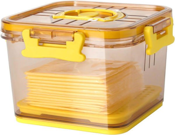 Tellshun Sliced Cheese Container with Airtight Lid for Mini Fridge BPA-Free Kitchen