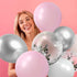 Aoriher Balloon Garland Arch Kit, 122 Pieces Colorful Pink Silver White Confetti Latex for Christmas Birthday Wedding