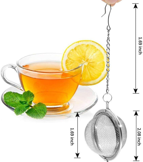 Fu Store 2pcs Stainless Steel Mesh Tea Ball, 2.1 Inch Tea Strainers for Infusing Teas