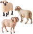 Kisangel Realistic Merino Sheep Figure, Small Lamb Farm Animals Model, Plastic Barn Figurines for Collection Desk