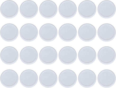 2 Dozen Regular Mouth Mason Jar Lids - Plastic Storage Caps for Canning Jars, Standard, Dia 70mm, White