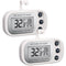 Digital Refrigerator Thermometer 2 Pack, Waterproof Fridge and Freezer Thermometer with Large LCD Screen