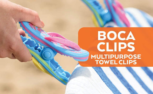 O2COOL Bocaclips - Beach Towel Clips for Chairs, 2 Count (Flip Flop Design)