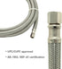 Ice Maker Hose 15 FT, Stainless Steel Braided Refrigerator Connector Water Supply Line with 1/4" Comp Connection