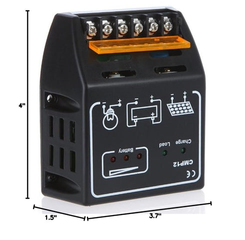 yueton 10a Solar Charge Controller, 12v/24v Solar Panel Battery Regulator for Safe Protection