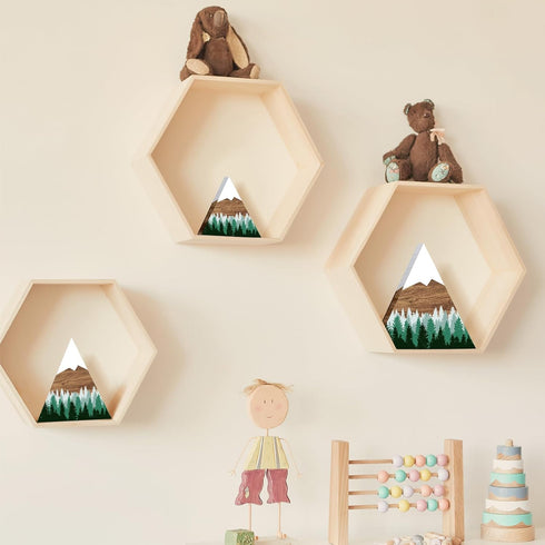 Maitys 3 3 Pcs Size Mountain Shelf Decor Mountain Wooden Sign Farmhouse Wood Forest Sign Woodland Nursery Decor Travel