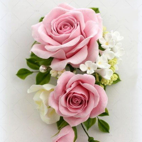 KALAIEN Rose Flower Cutters Set: Gumpaste Flowers Modelling Tools for Cake Decorating, 6 Plunger Cutter Mold