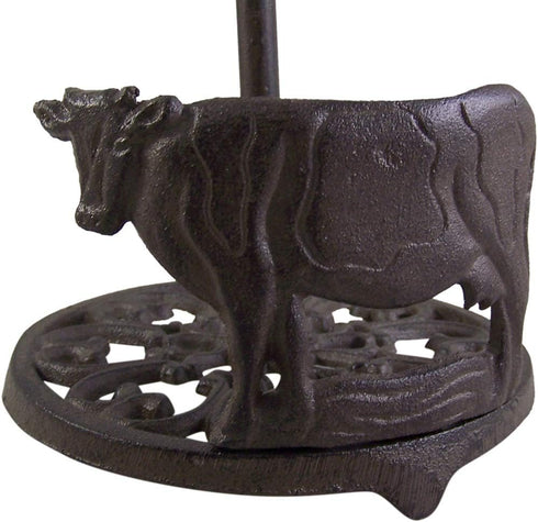 Cow Kitchen Decor 13 Inch Cast Iron Cow Paper Towel Holder
