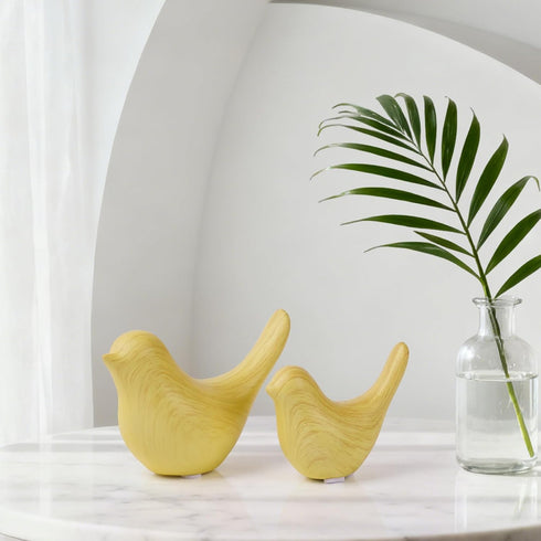 2 Pcs Ceramic Small Bird Figurines Modern Animal Statues for Home Room Decor and Bedroom Decor and Bookshelf Display