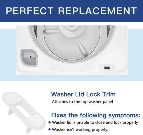 WH01X24381 Washer Lid Lock Bezel, Replacement Part for GE/Hotpoint Top Load Washing Machine