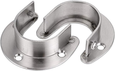 OwnMy 4 Packs Closet Rod End Supports 1-1/2" Diameter, U Shaped Stainless Steel Closet Pole Sockets Flange Rod Holder