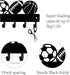 CREATCABIN Hook Hanger Wall Key Holder, Metal Decorative Mounted Organizer Rack with Sports Goods Basketball Football