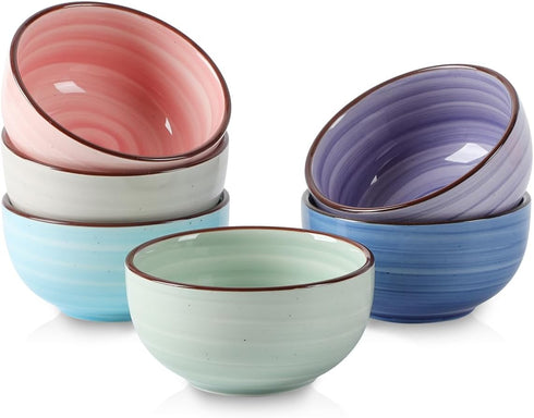 Selamica Set of 6 Ceramic Small Bowls, 4 OZ Dipping Bowls for Ice Cream, Side Dishes, Microwave Dishwasher Safe