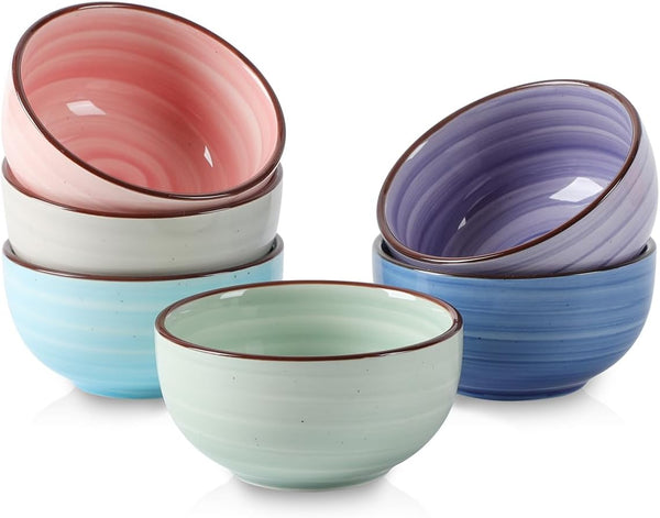 Selamica Set of 6 Ceramic Small Bowls, 4 OZ Dipping Bowls for Ice Cream, Side Dishes, Microwave Dishwasher Safe