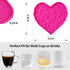 NIUnie Set 4.7" Silicone Drink Coasters Heart-Shaped, Colorful Non-Slip Coasters for Drinks, Coffee Table, Outdoor Use
