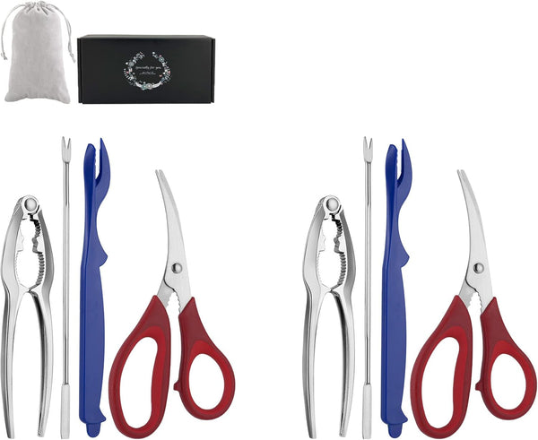 Seafood Tools Set Includes 2 Crab Crackers 2 Seafood Fork 2 Lobster