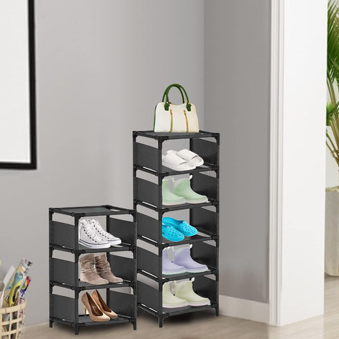 UrMsun 10-Tier Vertical Shoe Rack, Tall Narrow Shoe Shelf Space Saving Organizer for Entryway Door Small Space