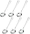 uxcell 6Pcs 5.1 Inch Stainless Steel Soup Spoon Set, Round Dinner Spoons for Bouillon Coffee Soup