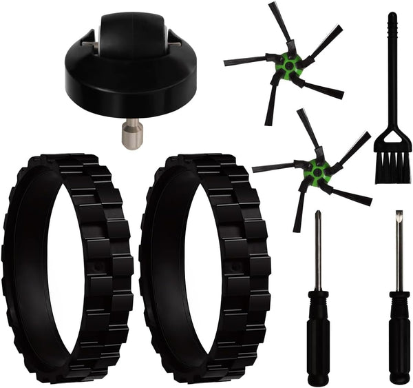 Tires Replacement for iRobot Roomba s9 (9150) s9+ s9 Plus, Front Wheel Caster Parts with Side Brush
