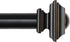 KAMANINA 1 Inch Curtain Rod, 32 to 58 Inches, Black Single Drapery Rods with Square Finials