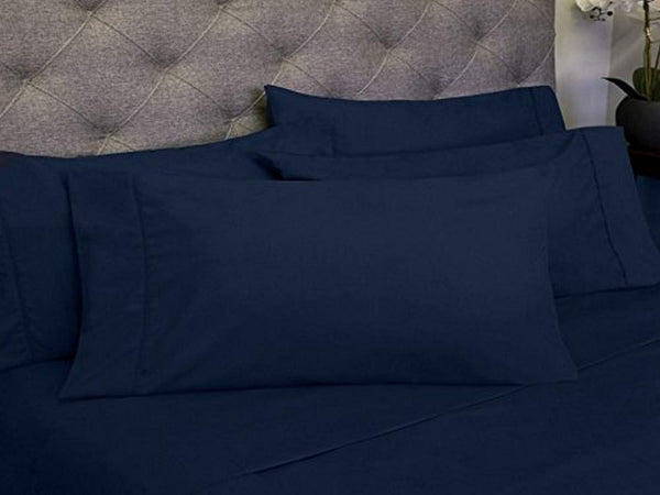 Sweet Home Collection 6 Piece 1800 Count Microfiber Bedroom Sheet Set, California King, Navy