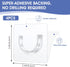 Sibba Shower Rod Holder 4Pcs, No Drilling Sticky Curtain Rod Bracket, Heavy Duty Wall Hold Tool for Bathroom