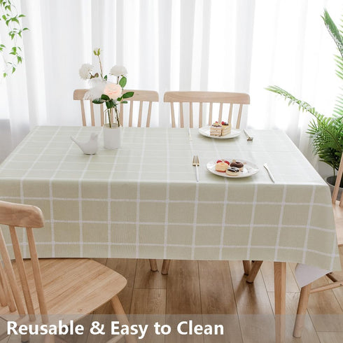 TruDelve Heavy Duty Vinyl Tablecloth, Sage Green Plastic Table Cloth, Spring Square Tablecloths Waterproof Outdoor